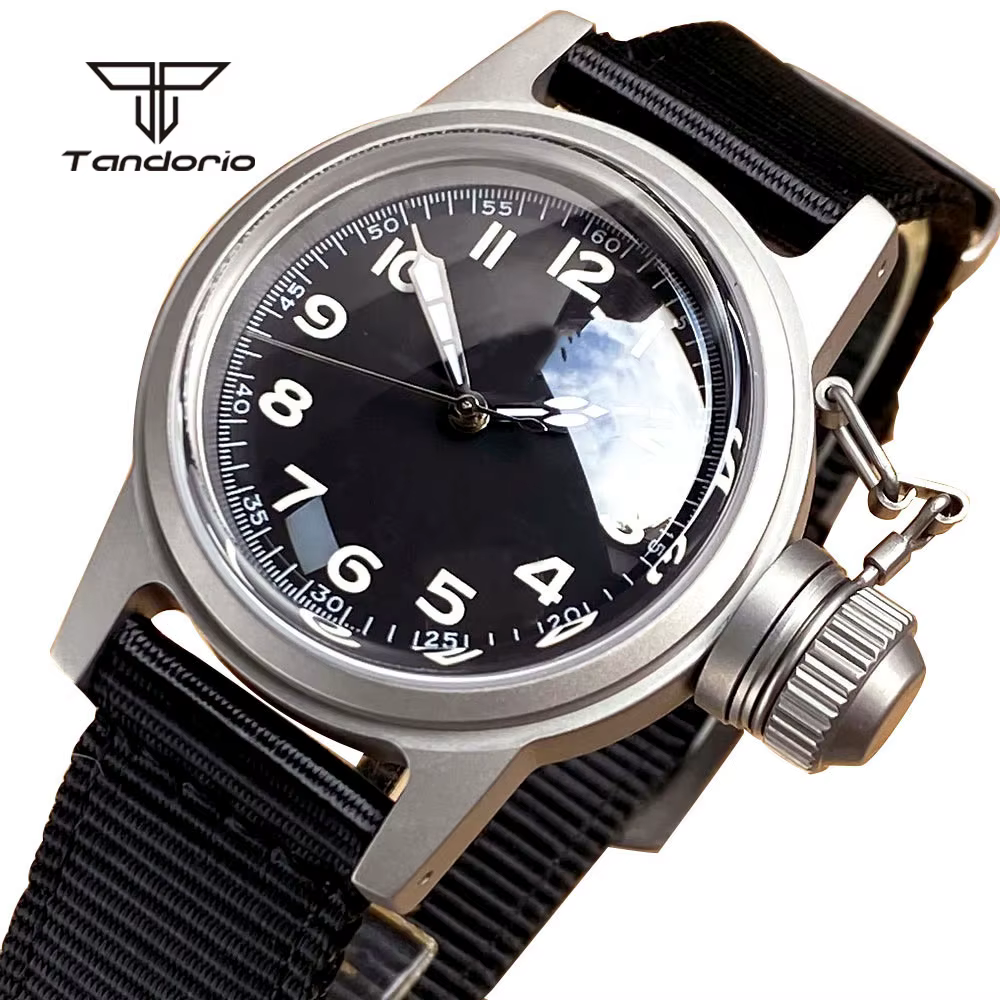 Tandorio 36mm montre mécanique Frogman mis5 8215/PT5000 Movt dôme verre saphir lumineux militaire ét