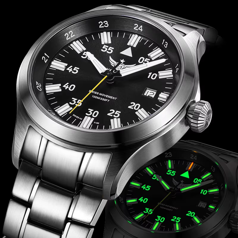 Montre à quartz pour homme YELANG V1021S, 42 mm, mouvement suisse Ronda, autonomie de 10 ans, lumine