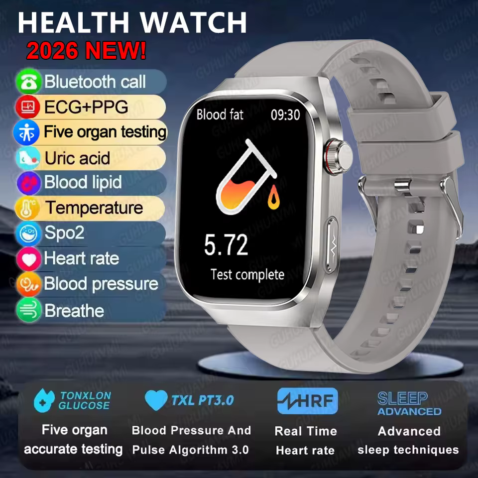 2025New Micro examen physique montre intelligente pour hommes acide urique graisse corporelle cinq o