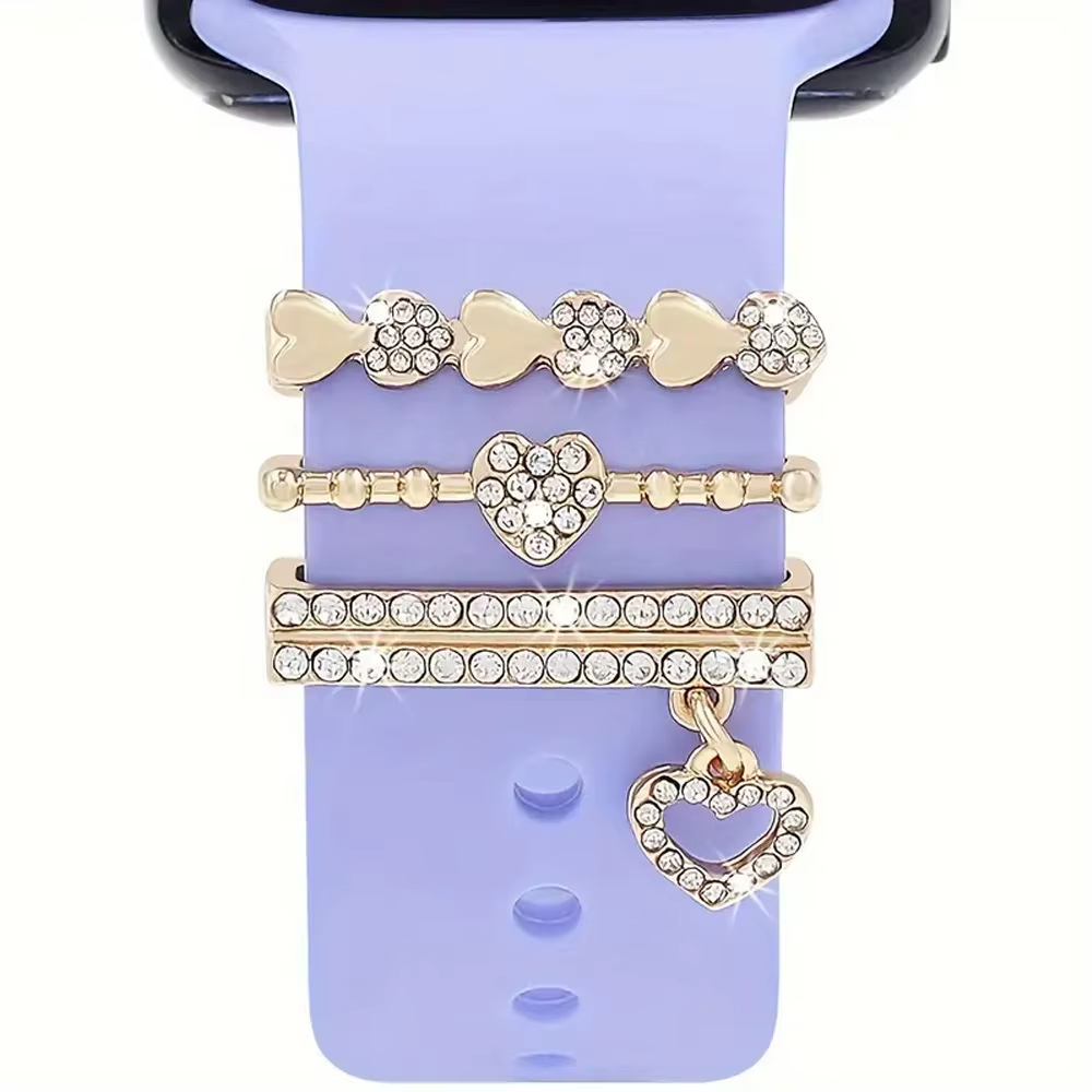 1 ensemble de nouveaux breloques glamour en alliage de cristal pour bracelet de montre - Accent scin