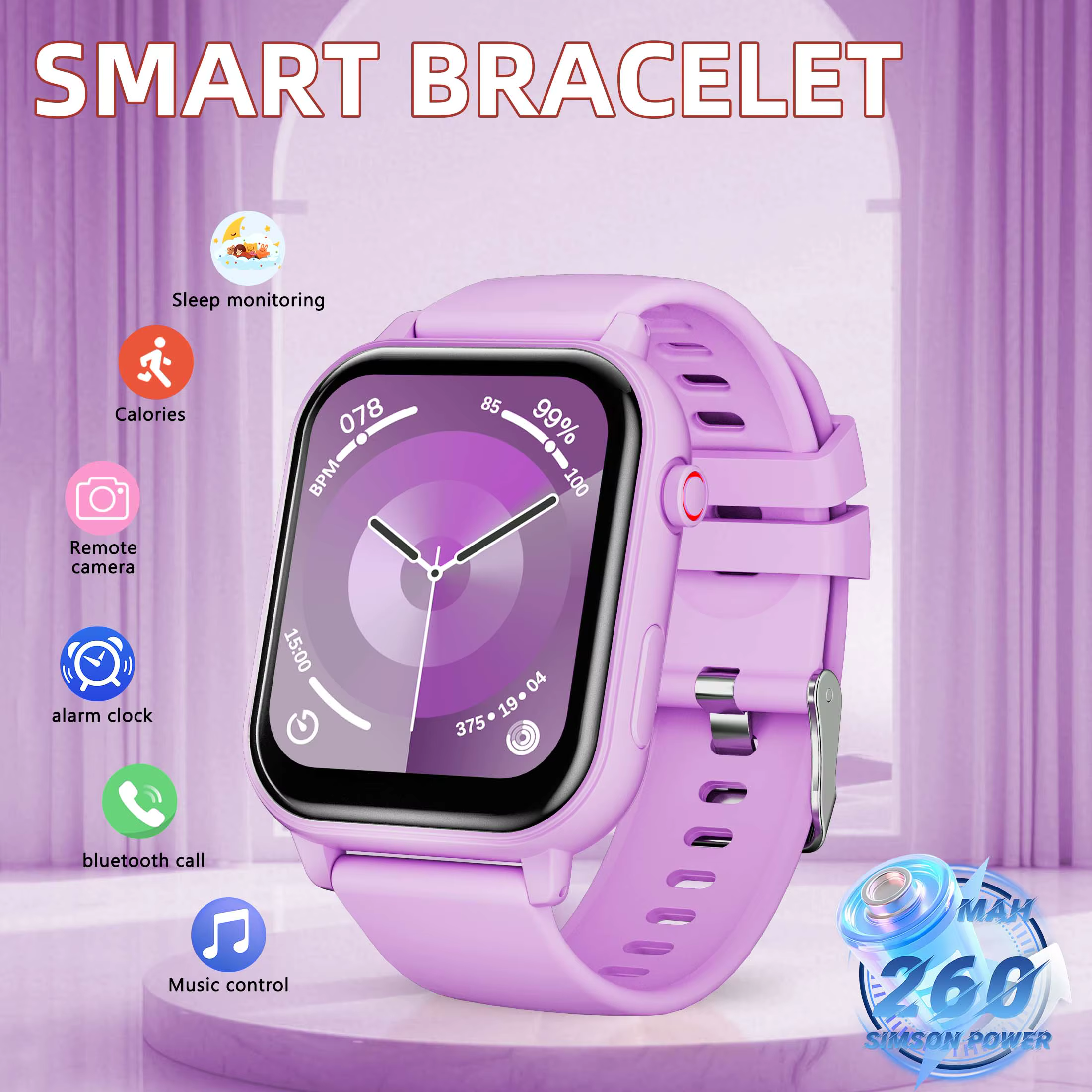 Montre connectée 2026, écran 1,83 pouces, messages, SIRI, appels Bluetooth, modes sportifs, montre c
