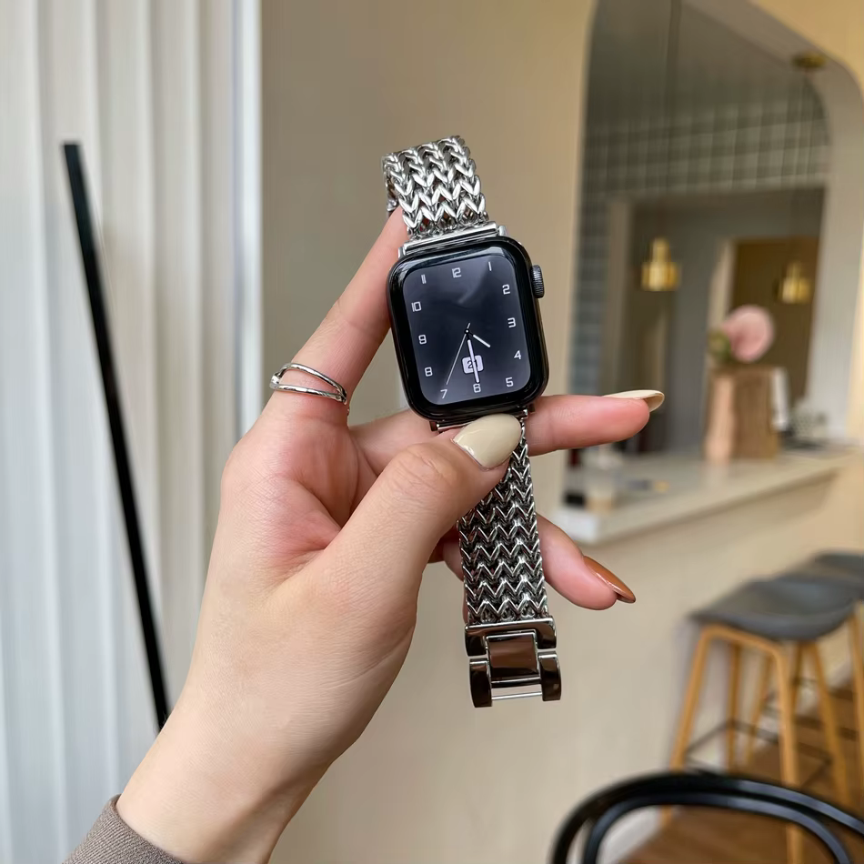 Bracelet à maillons de luxe pour Apple Watch, Ultra 2, 49mm, série Iwatch 10 9 8 6 7 5 SE 4 46/45/44