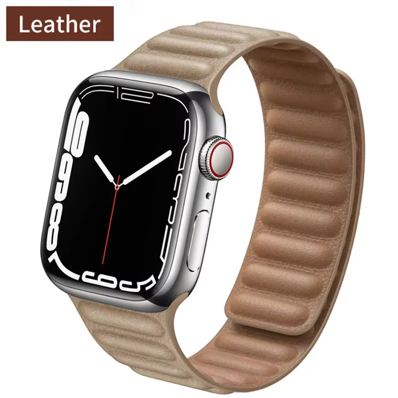 Lien en cuir pour bracelets de montre Apple Ultra2 49mm, 44mm 40mm 41mm 45mm 42mm 46mm, boucle magné