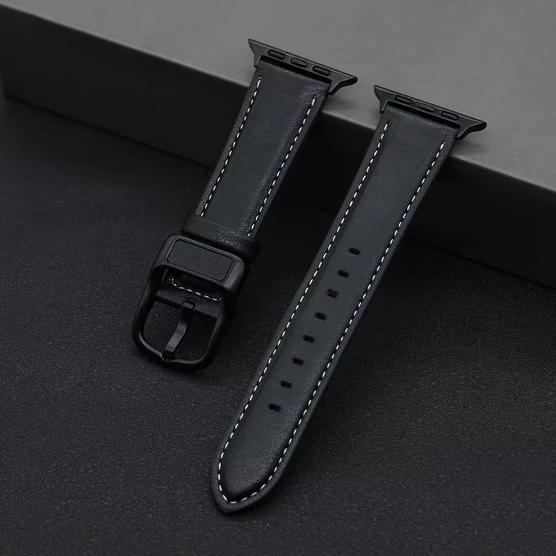 Bracelet en cuir PU pour bracelet de montre Apple 44mm 45mm 41mm 40mm 42mm 46mm bracelet correa iWat