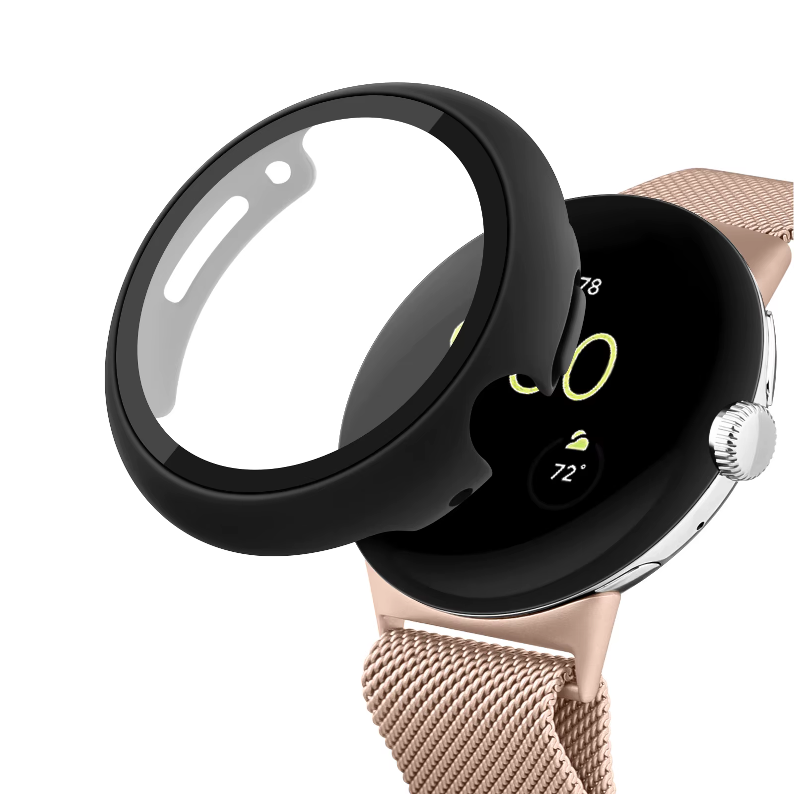 Verre + étui pour Google Pixel Watch PC étui de protection coque protecteur d'écran pour Google Pixe