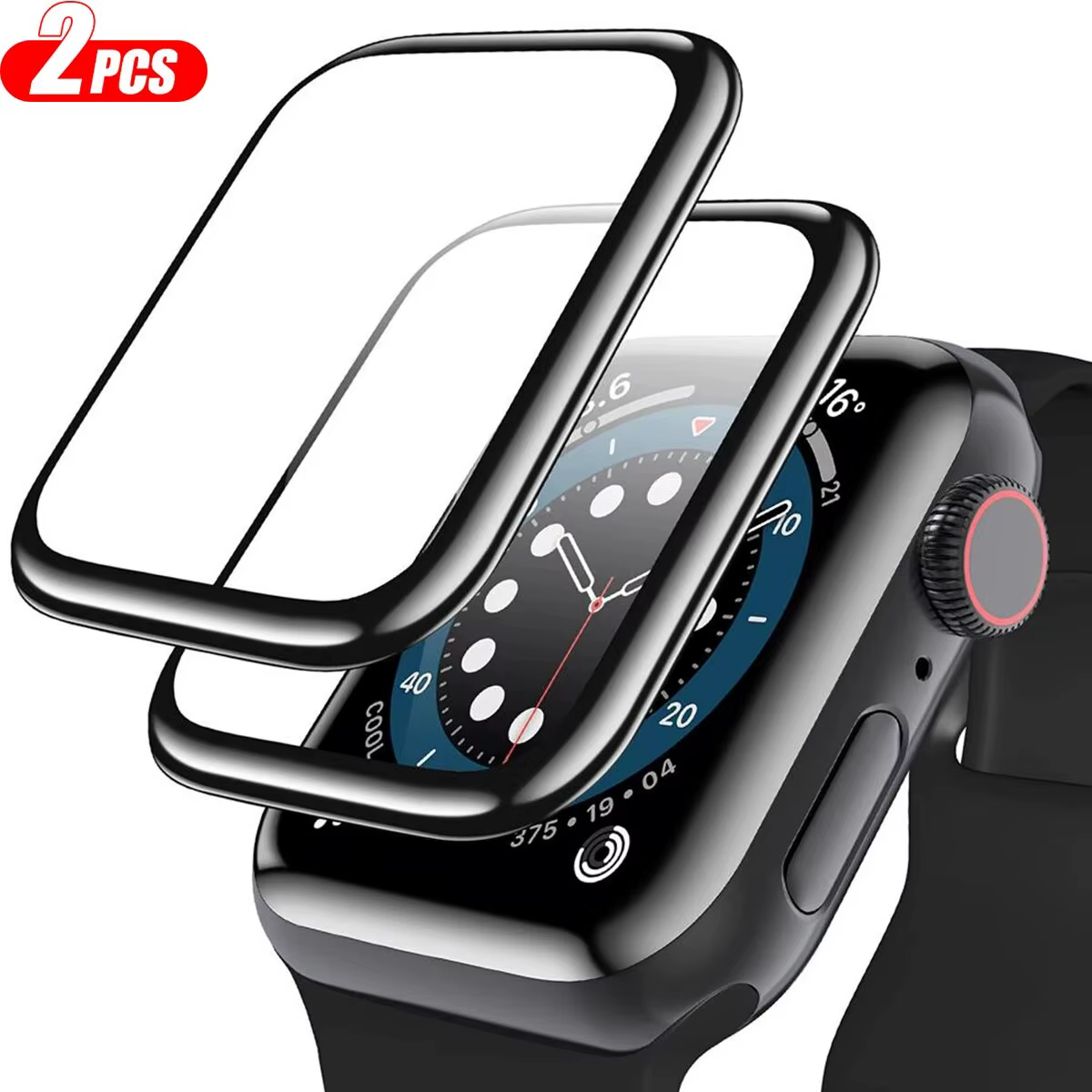 Protecteur d'écran pour Apple Watch série 9 8 7 6 SE 5 4 3, accessoires 9D HD, Film complet pour IWa