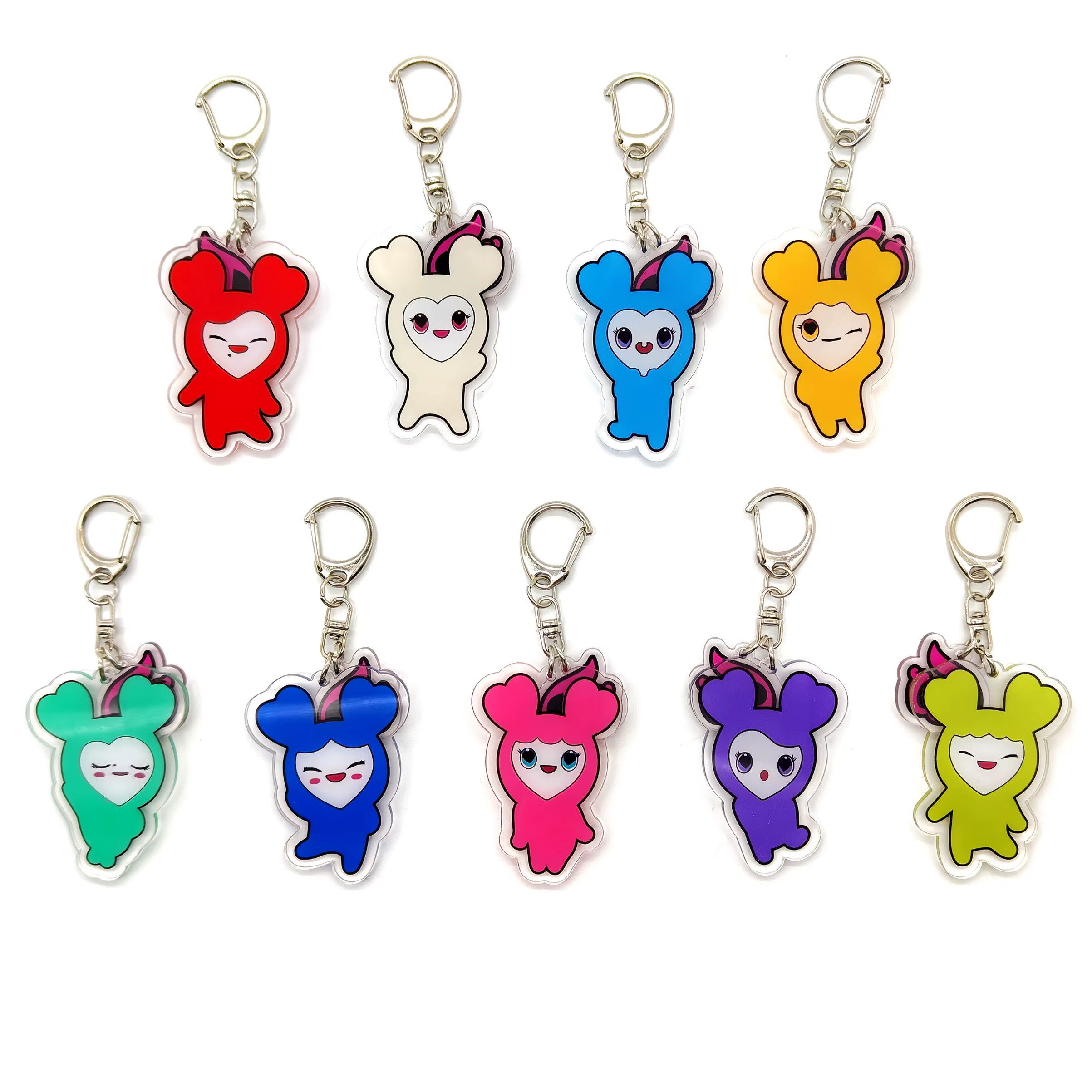 9 pièces/ensemble, porte-clés en acrylique KPOP, accessoires, pendentif mignon pour sac, cadeaux pou