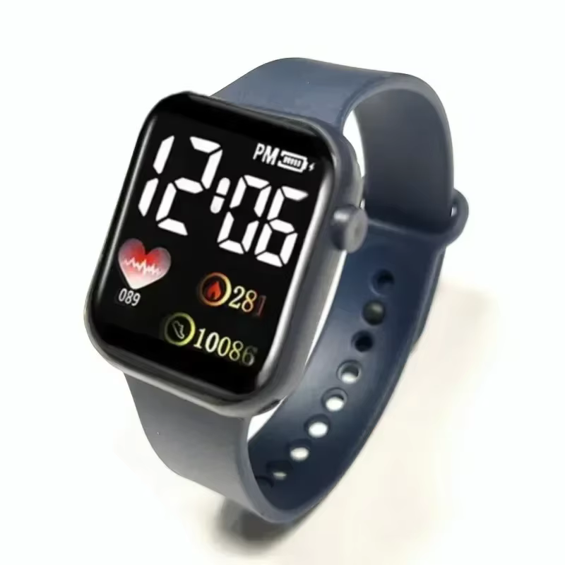 LED montre électronique C002 arc-en-ciel carré étanche numérique Sports de plein air étudiants montr