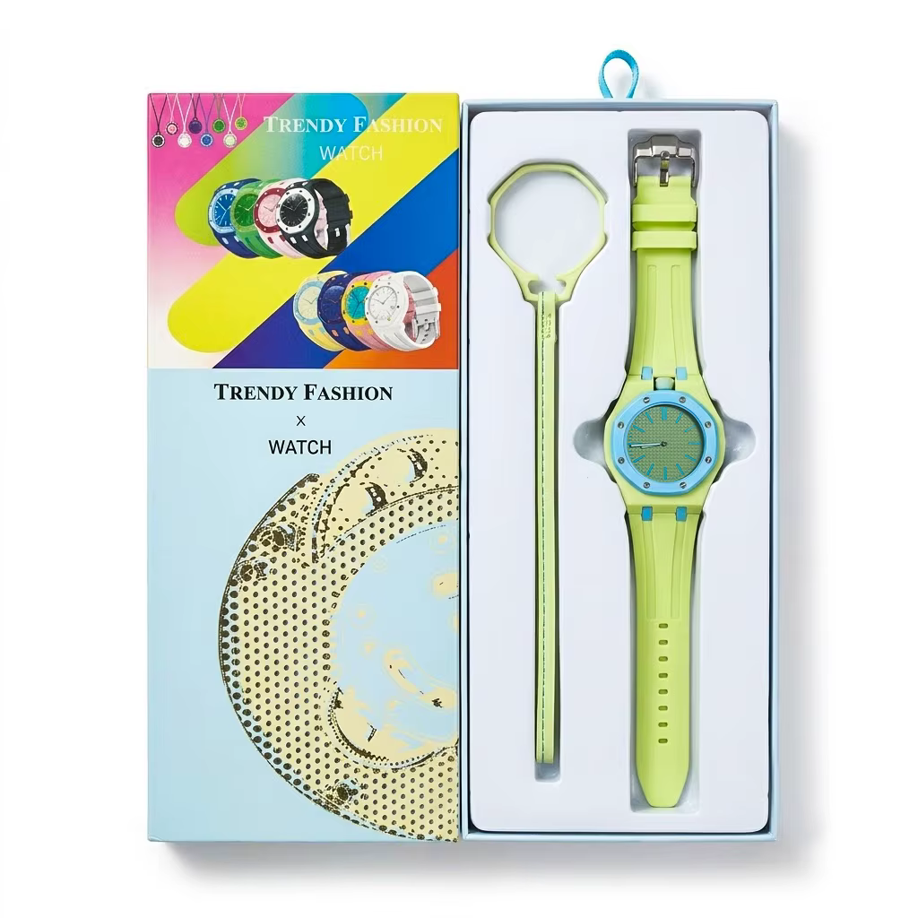 2026 NO LOGO Montre à quartz à suspendre, avec bracelet en caoutchouc amovible, Horloge décorative d