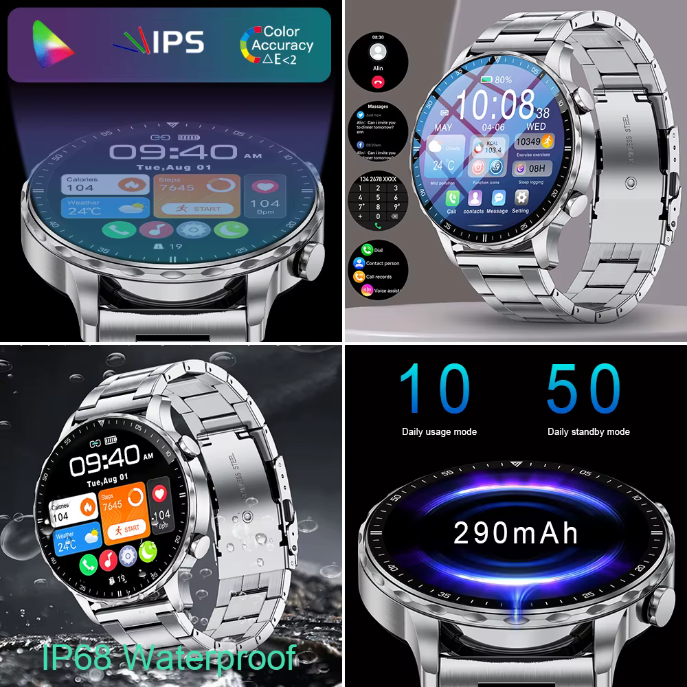 LIGE 2026 nouvelle montre intelligente hommes sang oxygène moniteur de santé montres pour hommes AI