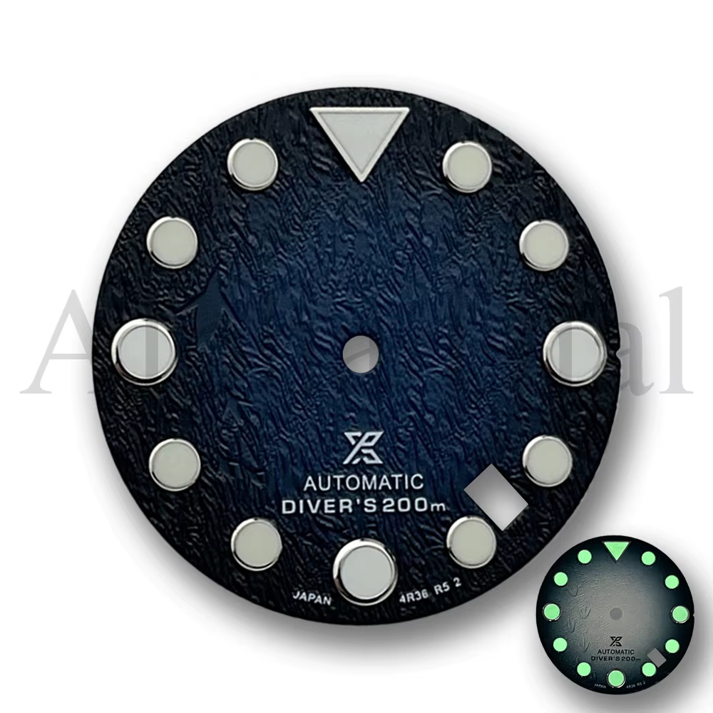 Boîtier lumineux 28.5mm, pièces Mod, cadran de montre stérile pour Seiko Prospex Sea NH35/36/4R, mou
