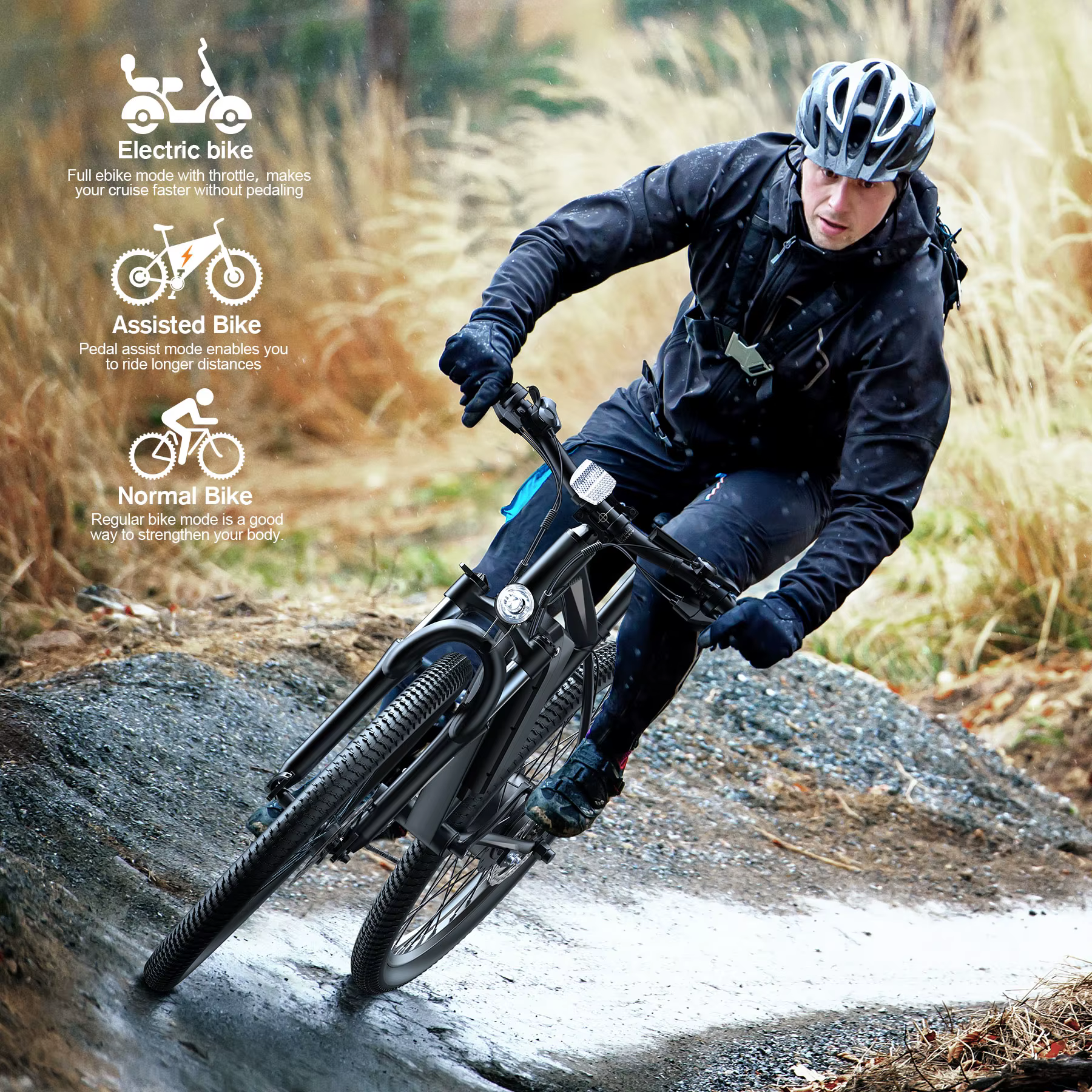 VTT électrique pour adultes, 26 pouces, moteur 350W, 2.0 Victor, 20MPH, batterie 36V 10.4Ah