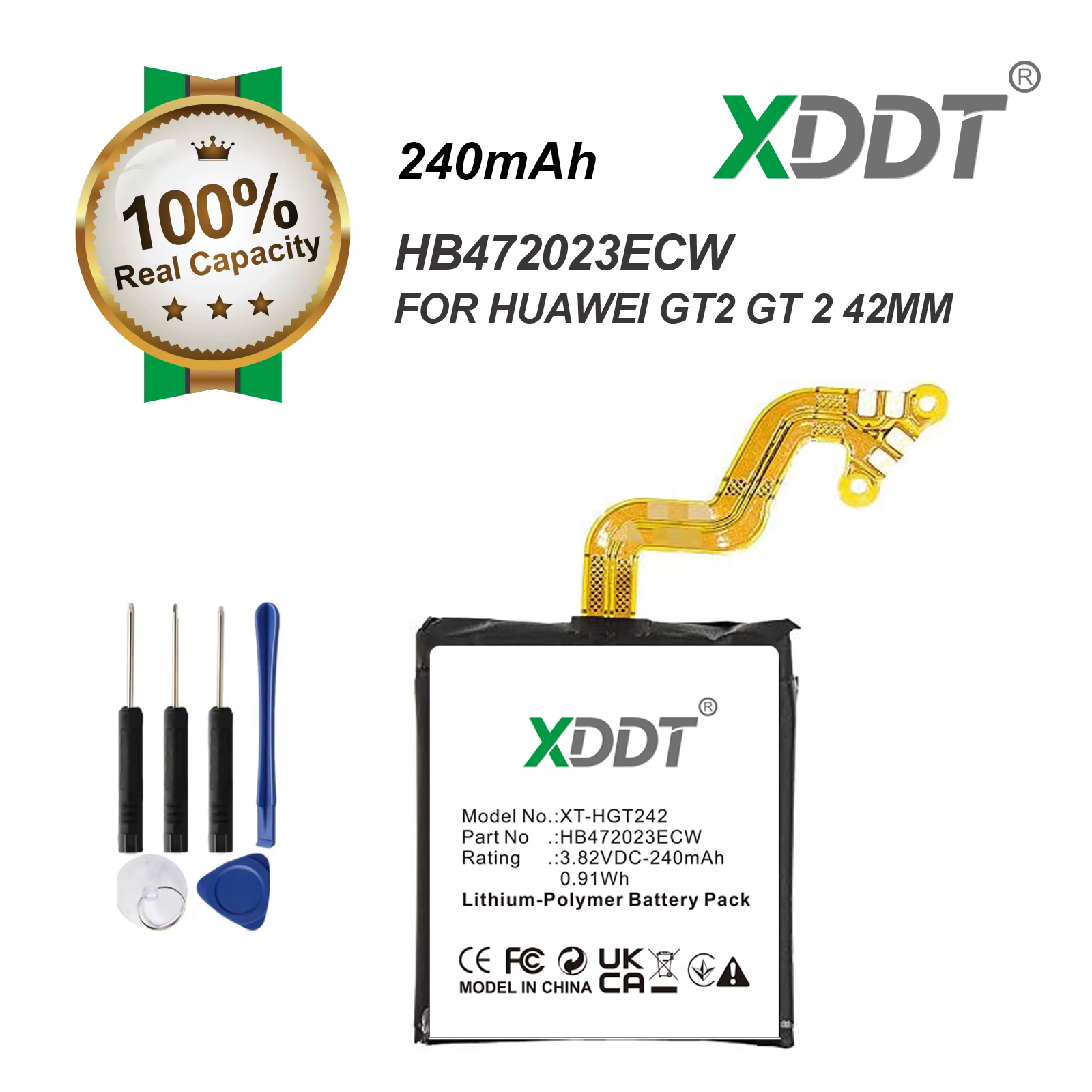 Batterie HB532729ECW pour Huawei Watch GT2 GT 2 Pro 46MM HB472023ECW pour Huawei WATCH 2 GT2 42MM + 