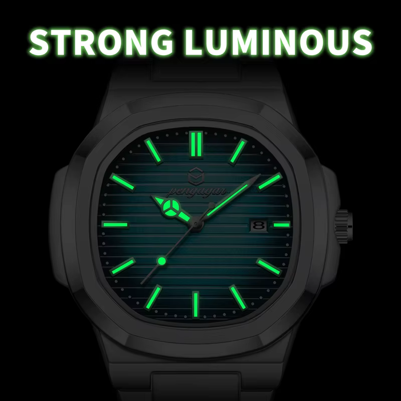 Nouvelle Montre Militaire de Luxe 2026 pour Homme, Carrée, Étanche, Lumineuse, Date et Jour, en Acie