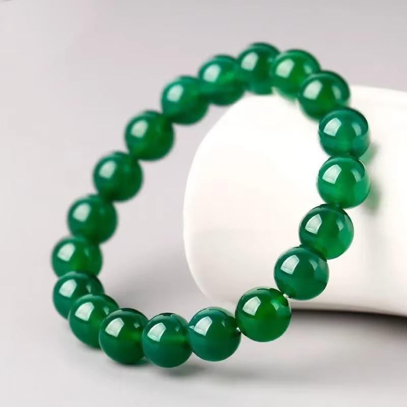 Agate naturelle, verte, bracelet, bracelet.