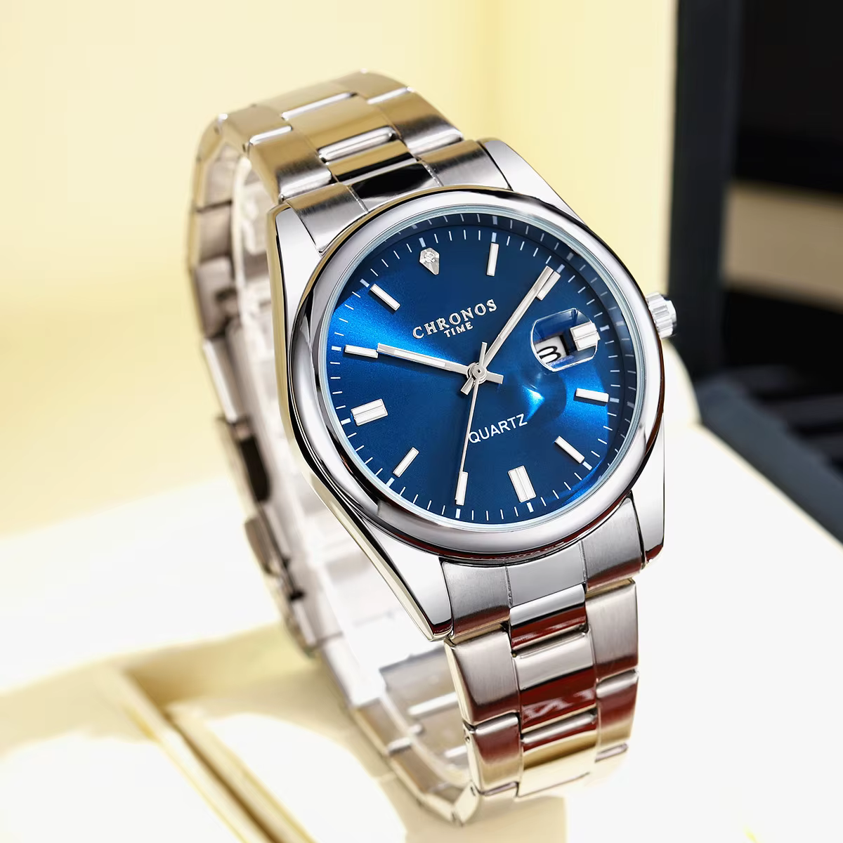 CHRONOS Top marque de luxe homme montre-bracelet étanche lumineux Date hommes montres en acier inoxy