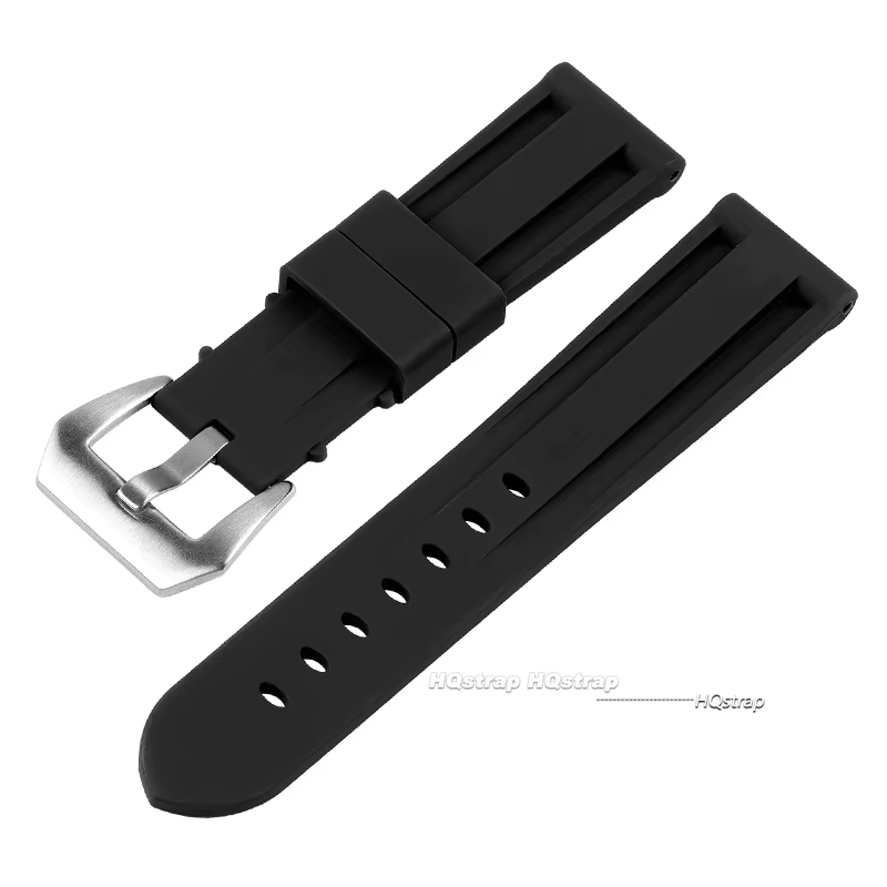 Bracelet de montre en caoutchouc pour Panerai, 20mm 22mm 24mm 26mm, en Silicone souple, pour hommes 