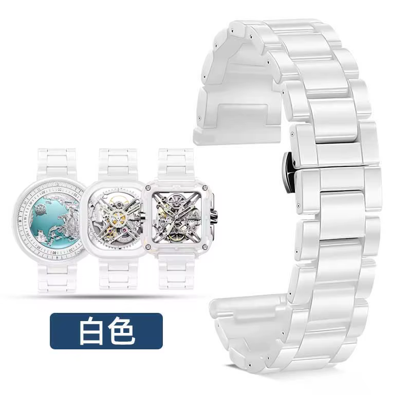 Bracelet de montre en céramique pour montre mécanique design CIGA, en forme de baril, 22mm, étanche,