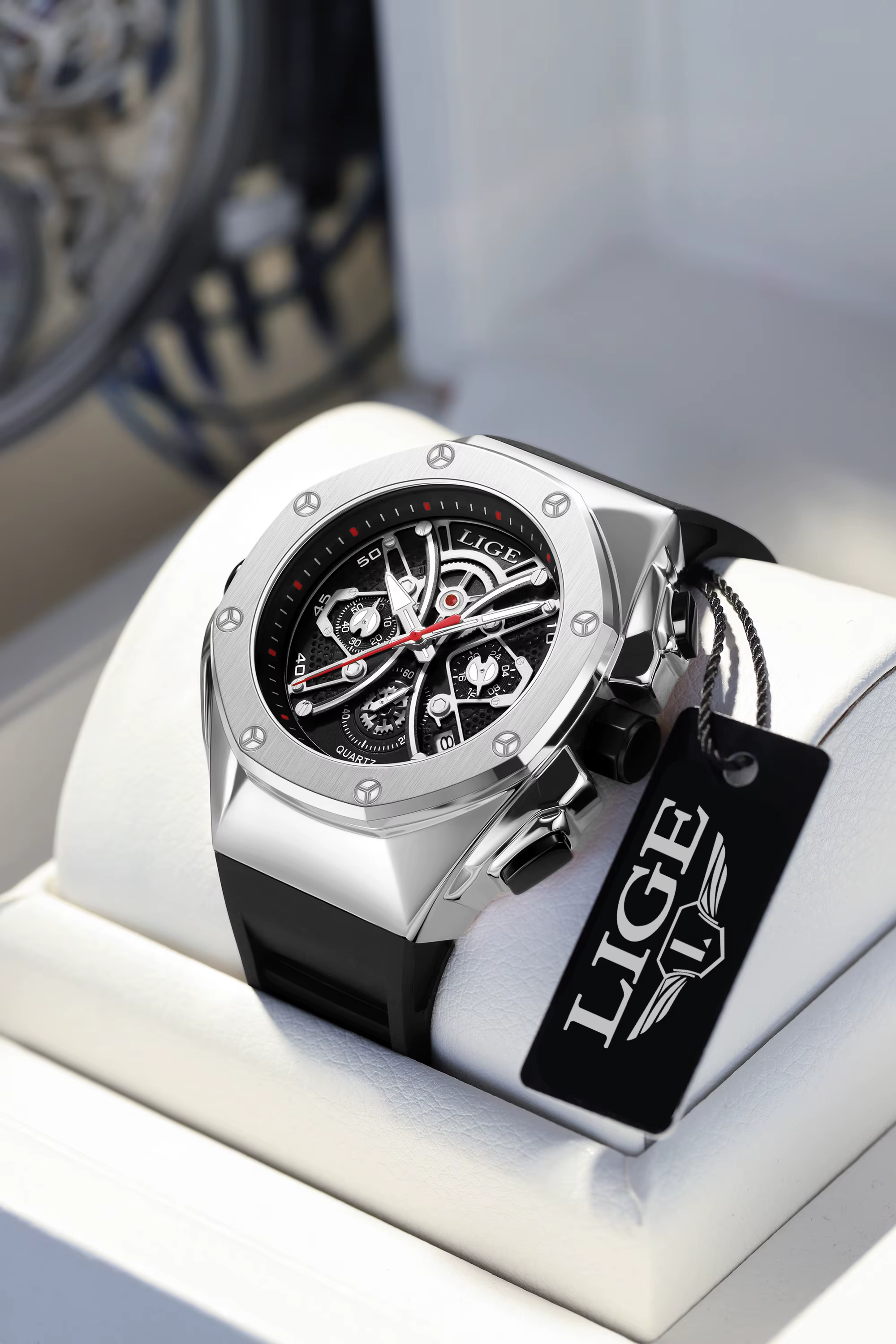 LIGE Top homme horloge étanche lumineux luxe hommes montres affichage de l'heure numérique en acier 