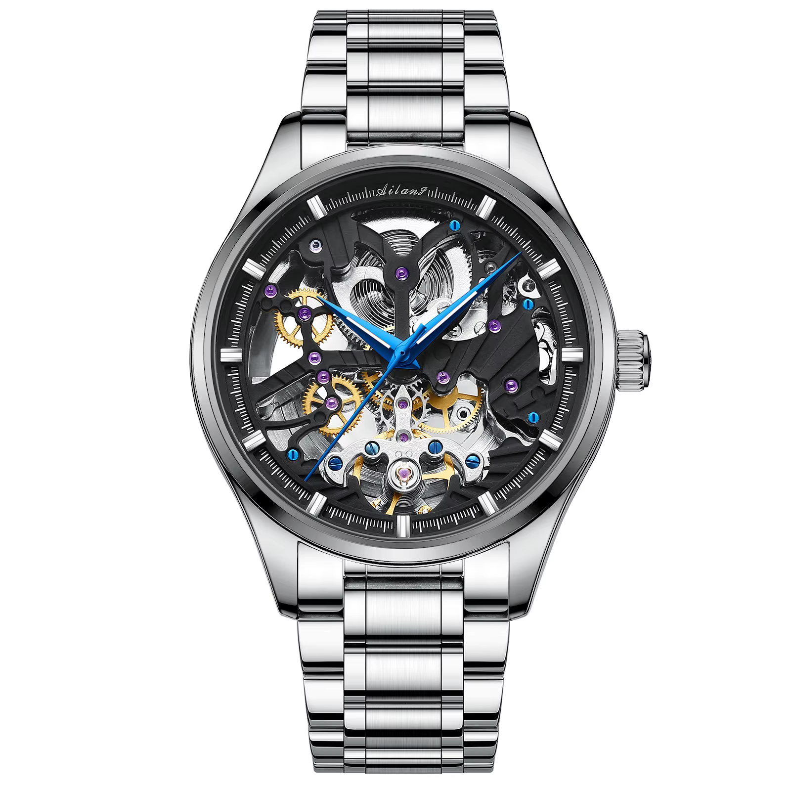 Ai lang – montre mécanique entièrement automatique, marque de luxe, étanche, squelette, lumineuse, à