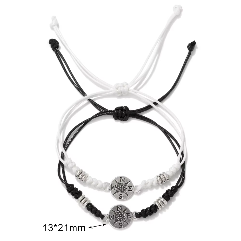 Bracelet de bénédiction croisé fait à la main pour femmes et hommes, ULde chaîne de rette noire et b