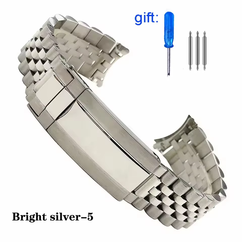 Bracelet de montre en acier inoxydable 904, Style huître argenté, 19mm, pour SEIKO 5(SNXS73 75 77 79