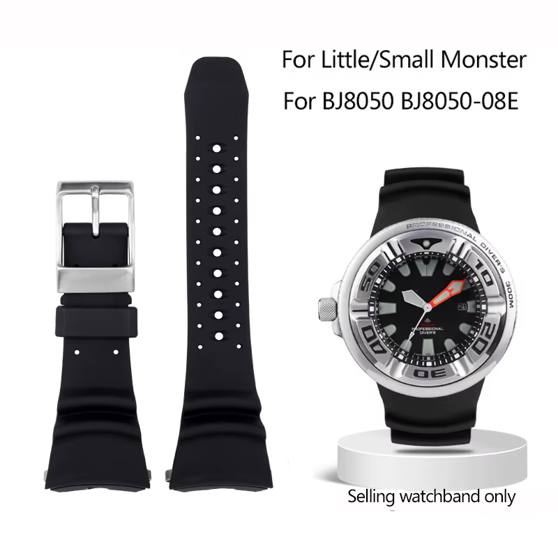 Bracelet de montre en caoutchouc pour Citizen BJ8050, petit monstre, étanche, respirant, Bracelet ou