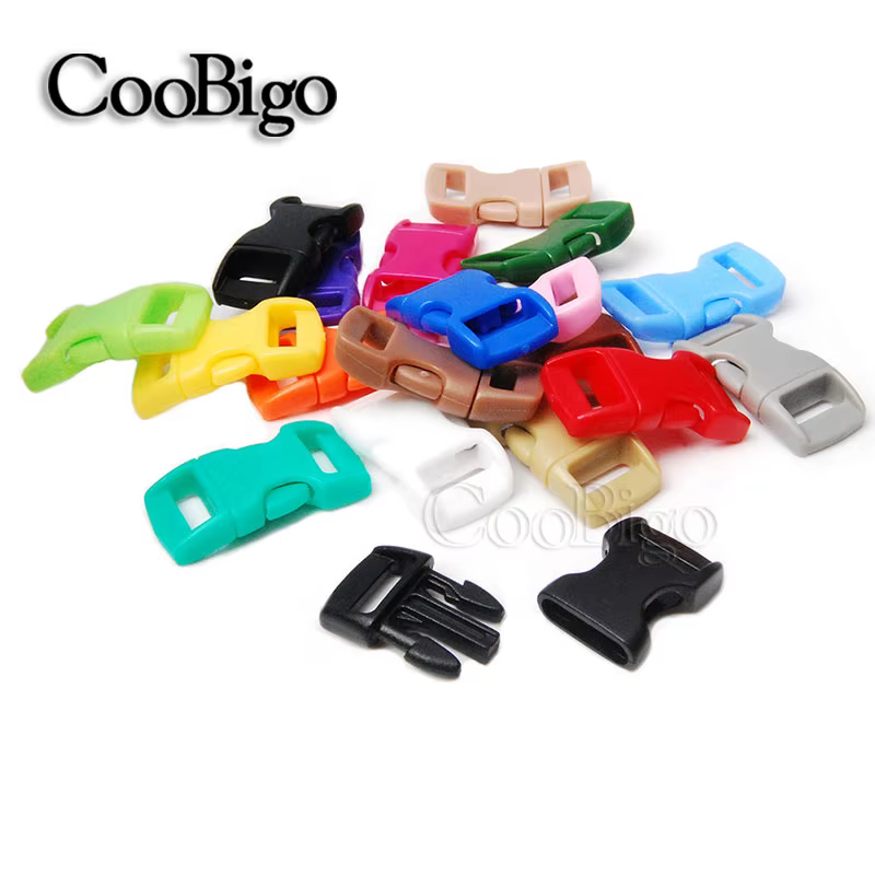 50pcs 3/8 "paracorde Bracelet boucle incurvée paracorde Clip boucle pour bricolage Parachute 550 Bra