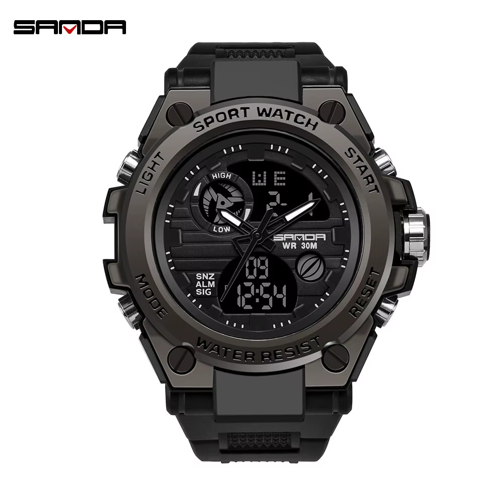 SANDA-Montre-bracelet de sport étanche pour homme, haut de gamme, montres de luxe pour homme, milita
