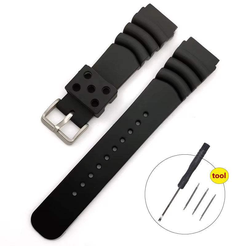Bracelet de poignet pour Seiko 20mm 22mm 24mm Bracelet de montre en caoutchouc de plongée Bracelet d