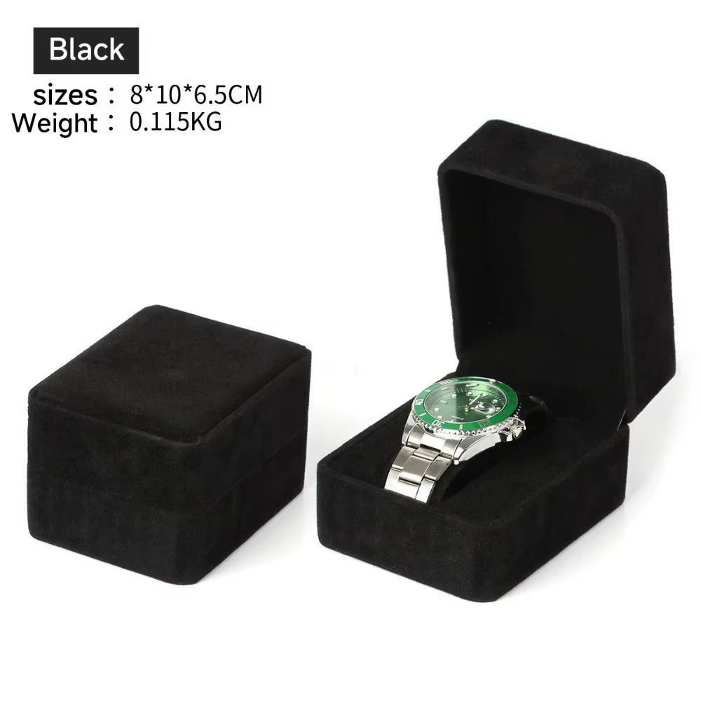 Boîte à montre en velours tendance, coins arrondis, pour montre connectée, boîte de rangement pour m