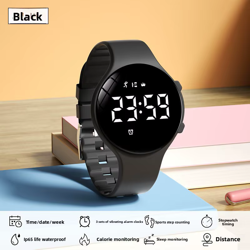 Montre électronique tendance pour hommes, femmes et étudiants, alarme silencieuse par vibration, éta