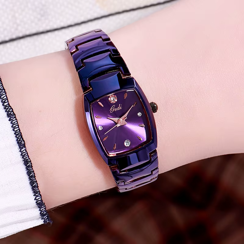 UTHAI CQ477 Nouvelle montre pour femme, calendrier incrusté de diamants, montre à quartz étanche, ho