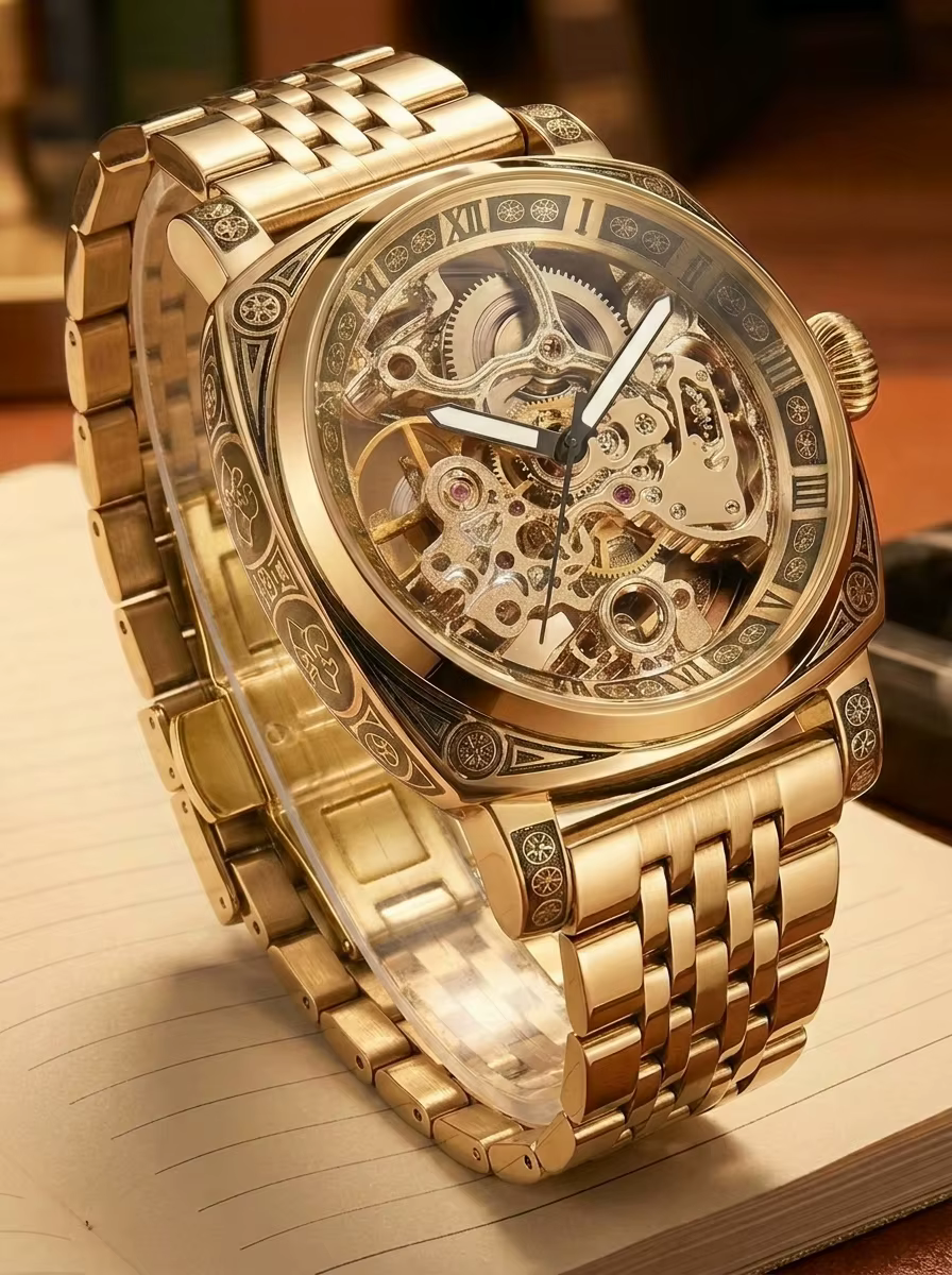 Montre mécanique pour homme avec style professionnel, atmosphère haut de gamme, design haut de gamme