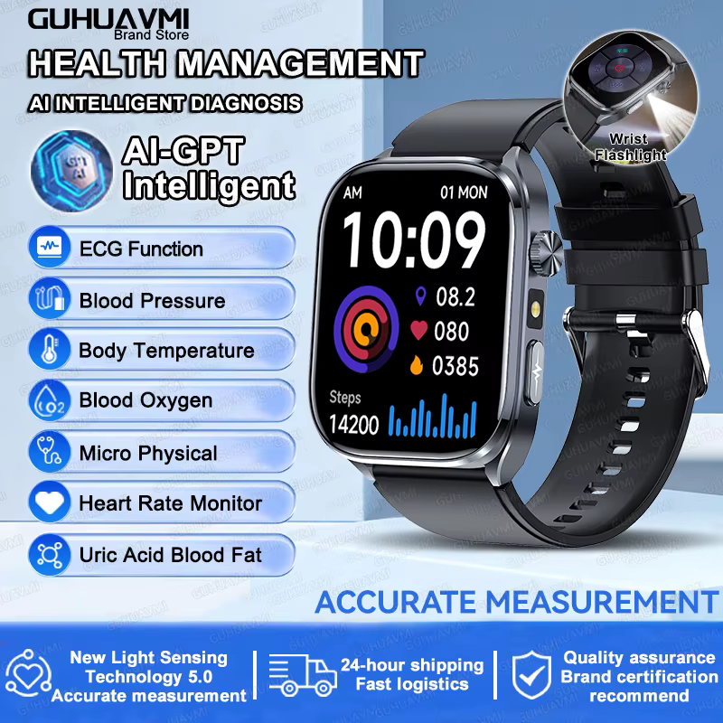2025 nouvelle Diagose AI ECG santé montre intelligente hommes pression artérielle lipïde acide urici