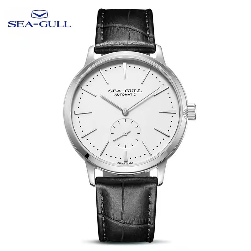 Seagull – montre d'affaires pour hommes, montre-bracelet mécanique, étanche à 50m, en cuir, pour la 