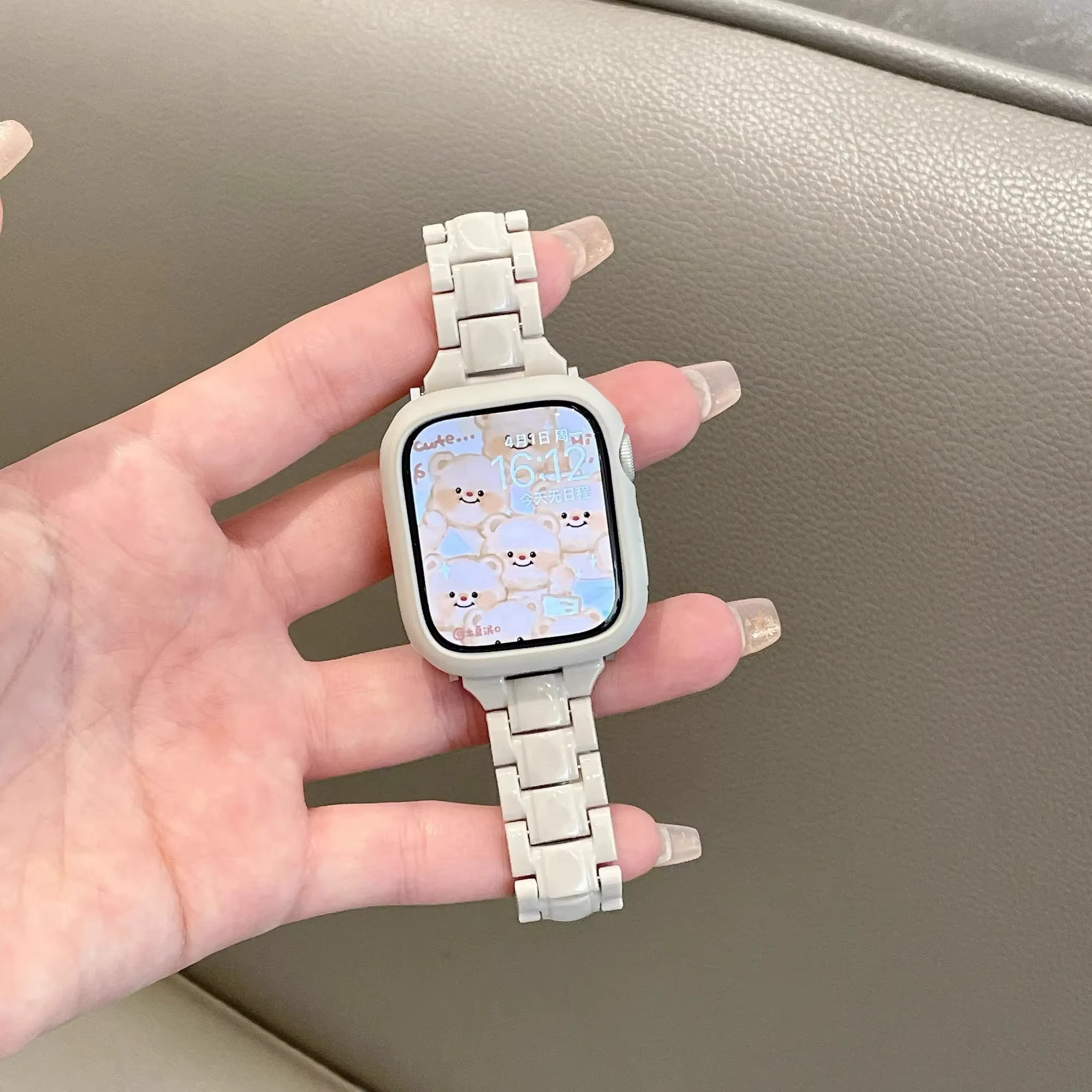 Bracelet Laser Transparent pour Apple Watch, 44mm 45 42 46 40 38 41 49mm, arc-en-ciel Transparent po