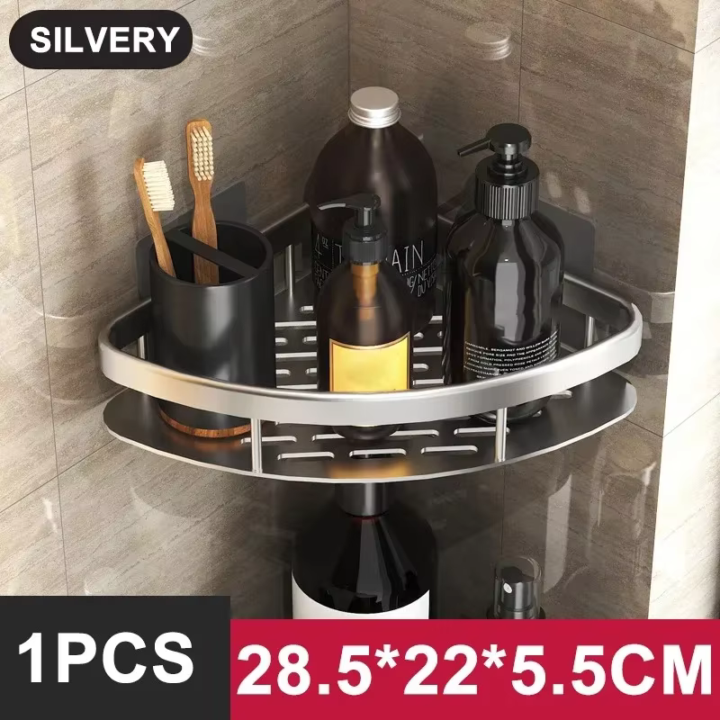 HOShelf-Étagère de douche T1 en alliage d'aluminium, étagère de rangement de cuisine, accessoires sa