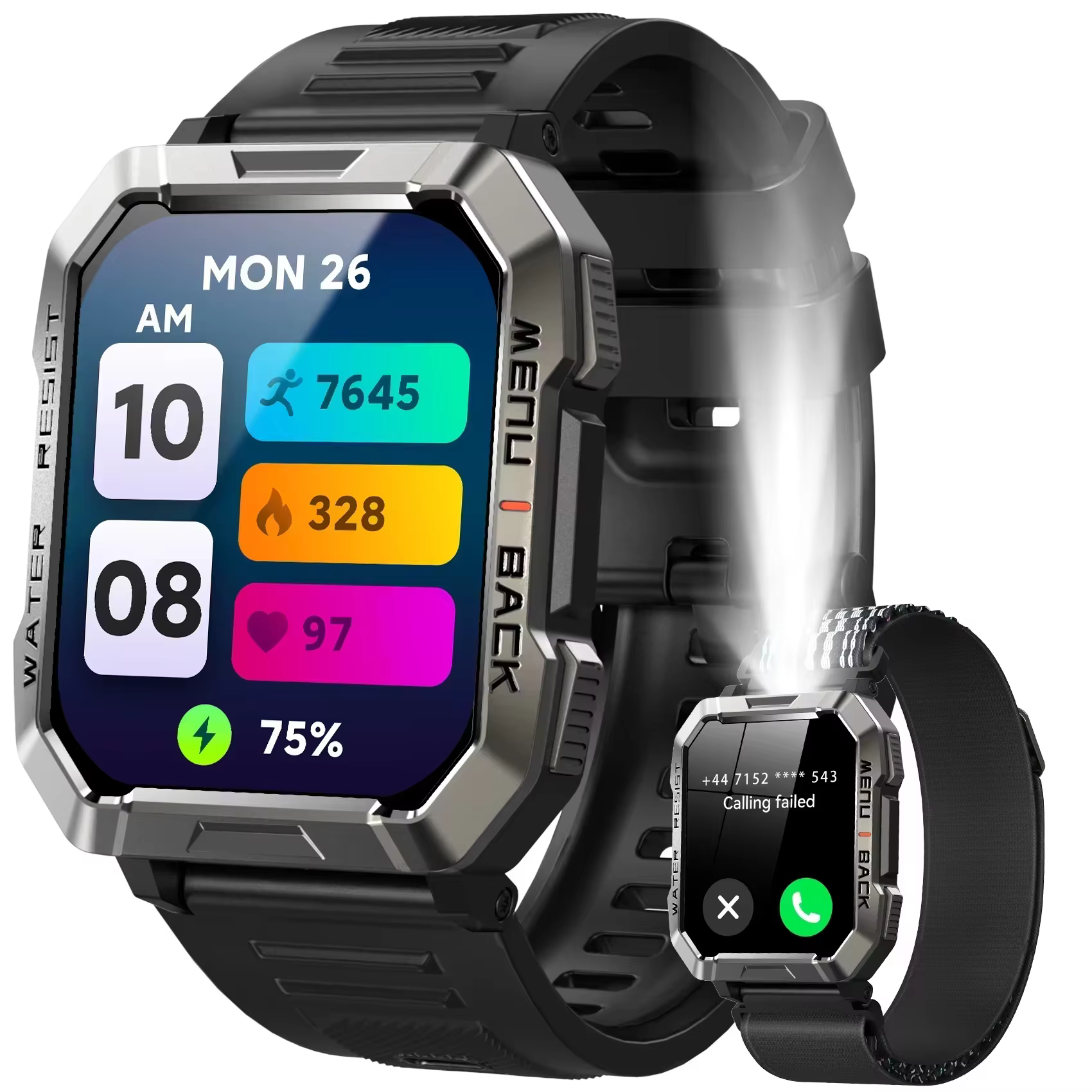 Montre connectée étanche Blackview W60 pour l'extérieur, lumière d'urgence LED, batterie 900mAh, écr