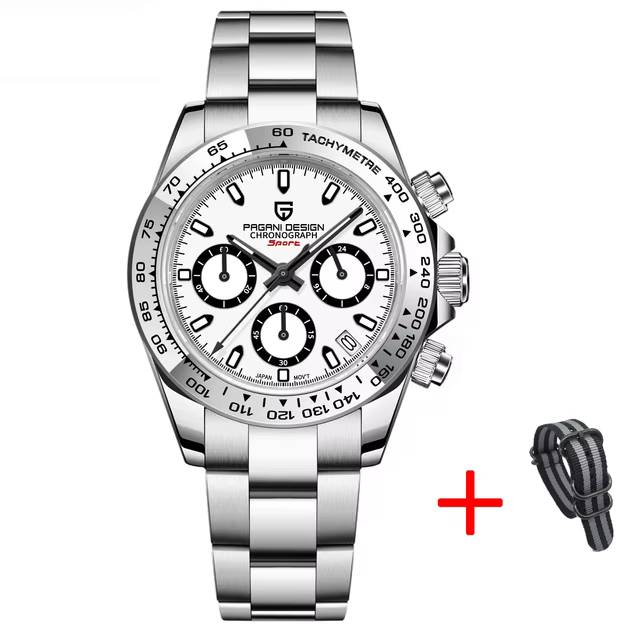 PAGANI DESIGN nouvelle lunette en acier inoxydable hommes montres à Quartz de luxe verre saphir chro