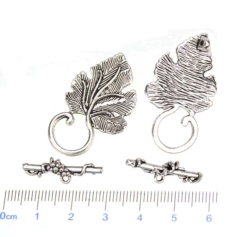 Fermoirs pour Bracelets à faire soi-même, 15 pièces, crochets pour colliers, feuilles d'argent Vinta