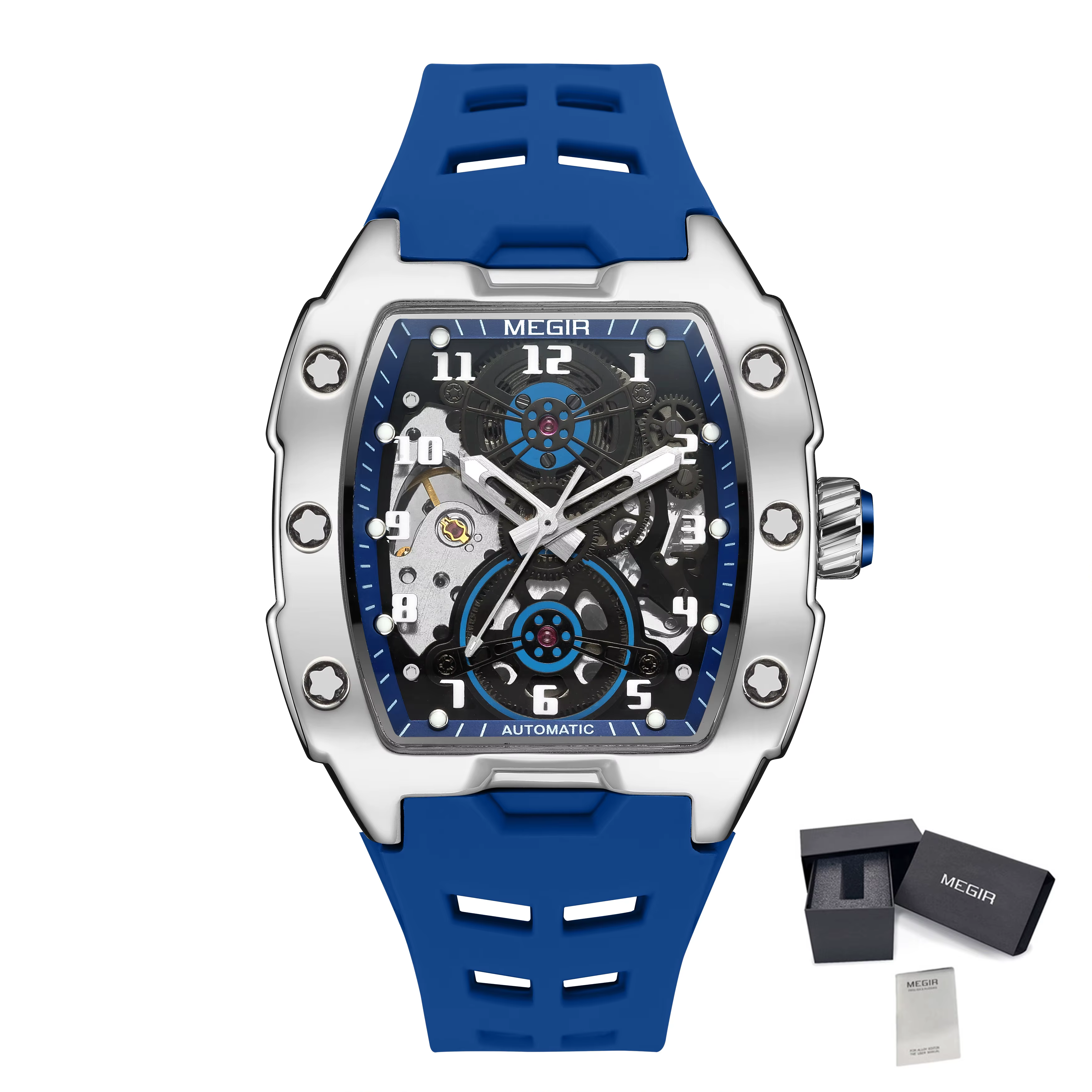MEGIR marque mode montre mécanique pour hommes Sport évidé automatique montre-bracelet lumineux étan