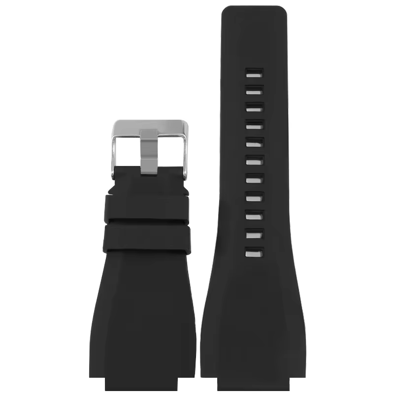 Montre étanche en silicone PU pour homme, caoutchouc noir, interface surélevée, compatible avec la s