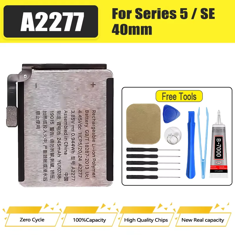 Batterie A2277 A2181 pour Apple Watch série 5 Series5 iWatch5 40mm 44mm, nouvelle batterie + outils