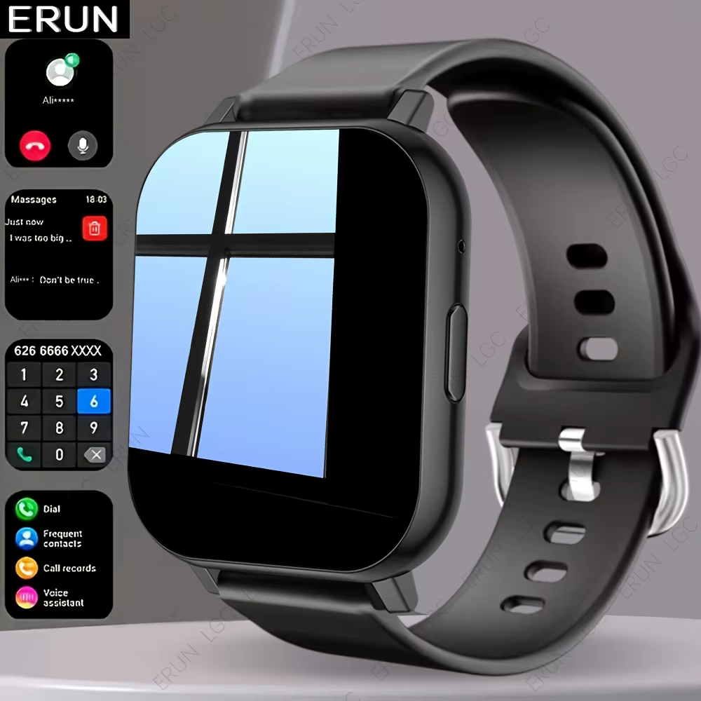 Montre connectée, écran tactile de 1,83 pouces, avec rappels d'appels/messages, modes multi-cadrans/