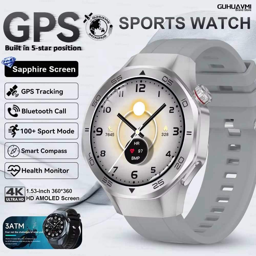 Nouvelle montre connectée GPS avec navigation cartographique, boussole, altimètre, baromètre, reconn