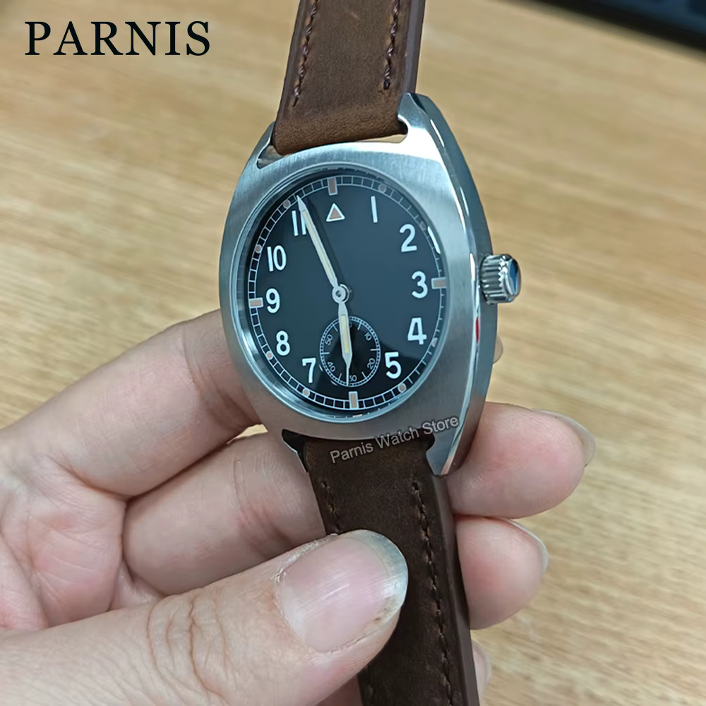 Parnis 36mm cadran noir hommes montre-bracelet marques lumineuses automatique ST1701 hommes montre m