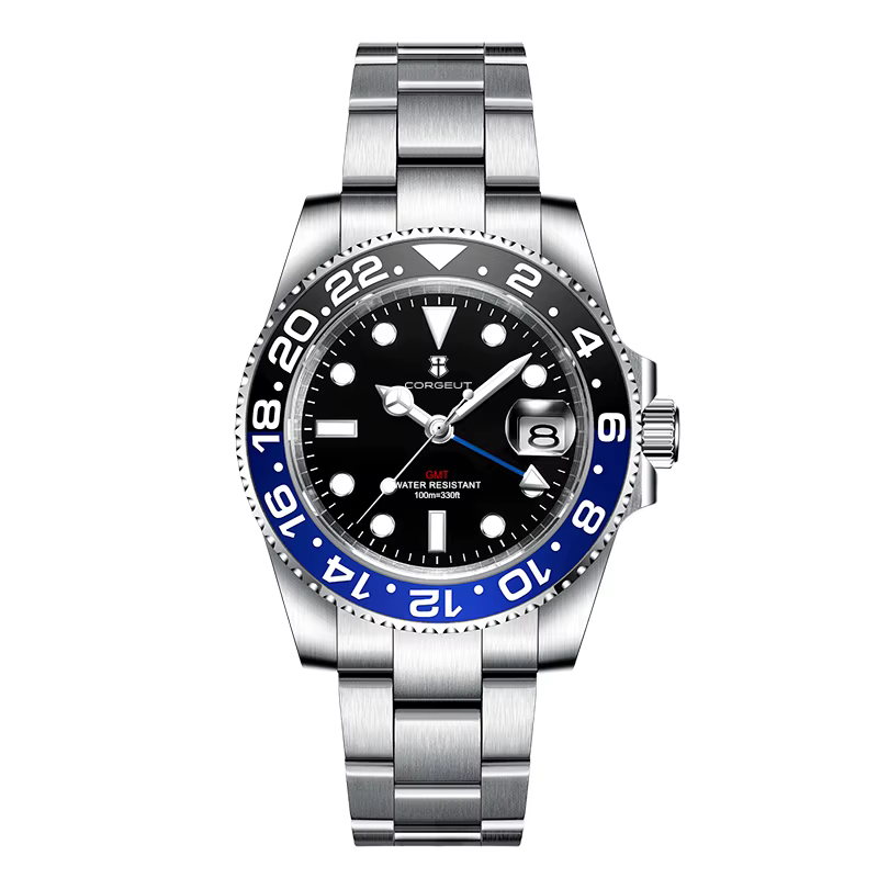 Montres pour hommes CORGEUT OFFICIAL BGW9 Super Lumineuses, étanches 10 bars, Reloj en acier inoxyda