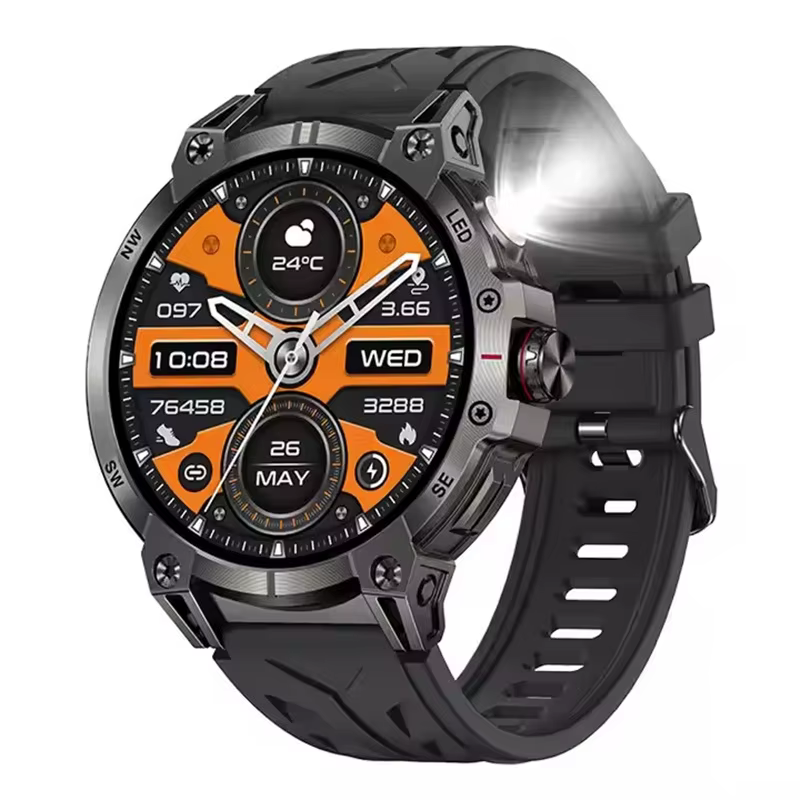 Montre connectée KC89 Outdoor pour hommes, écran HD 1,85 pouce, GPS, boussole, appels Bluetooth, bat