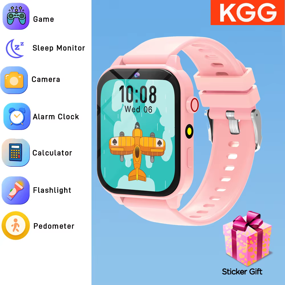 Montre connectée pour enfants, écran HD de 1,83 pouces, 18 jeux intégrés, caméra HD, lampe de poche,